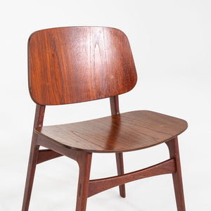 1950s Set of Six Borge Mogensen No. 155 Dining Chairs for Soborg Mobler in Teak