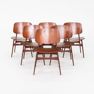 1950s Set of Six Borge Mogensen No. 155 Dining Chairs for Soborg Mobler in Teak