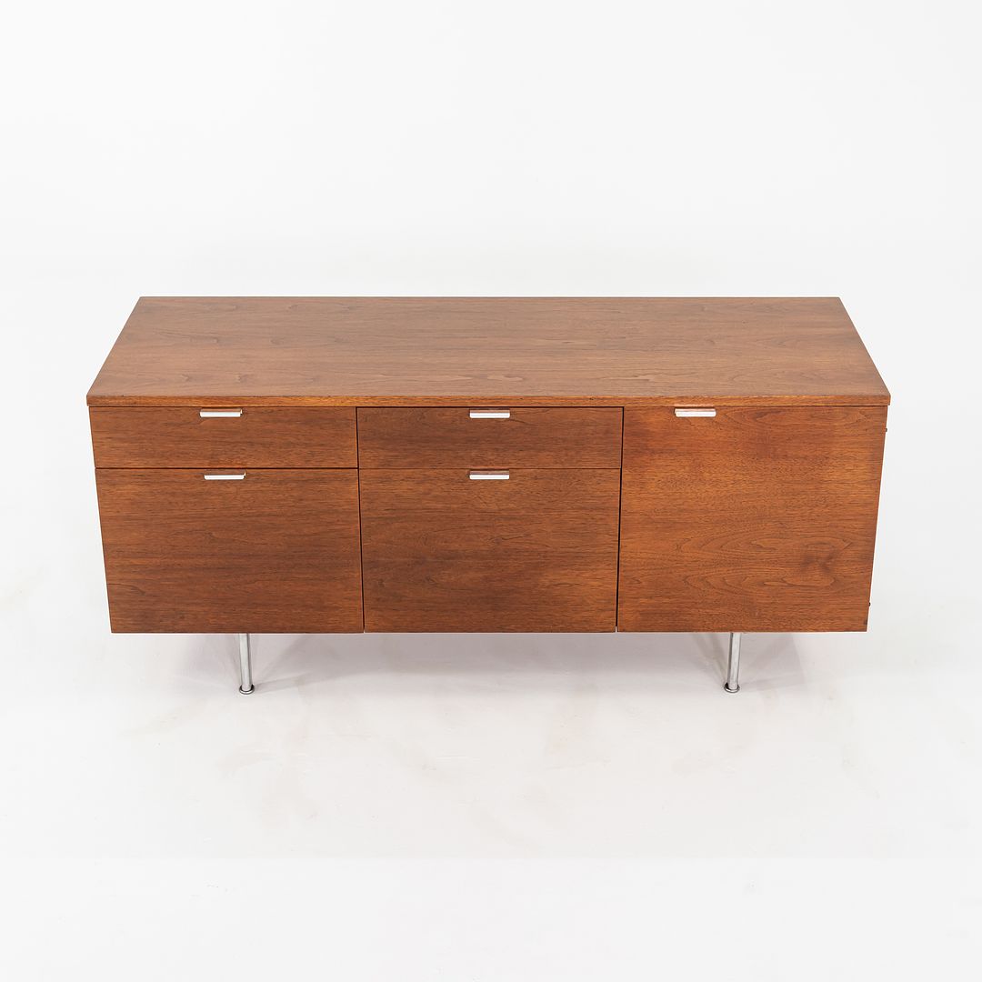 C. 1961 George Nelson for Herman Miller 55 inch Walnut Credenza Cabinet