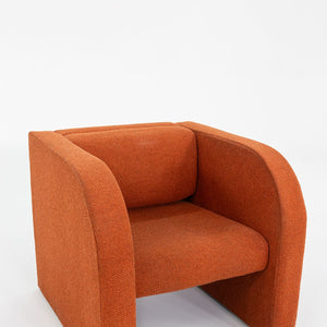 1970s Modern Orange Fabric Lounge or Club Chair with Arms