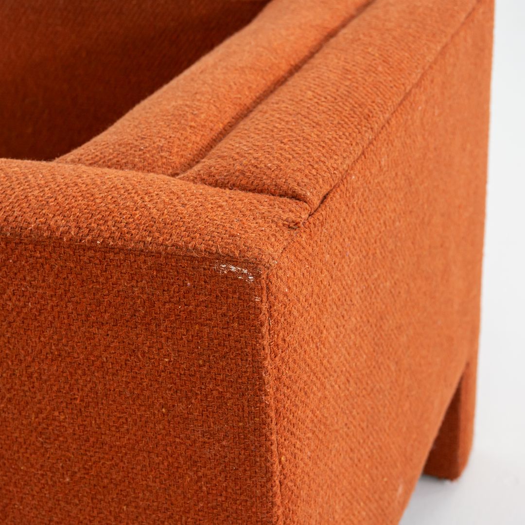 1970s Modern Orange Fabric Lounge or Club Chair with Arms