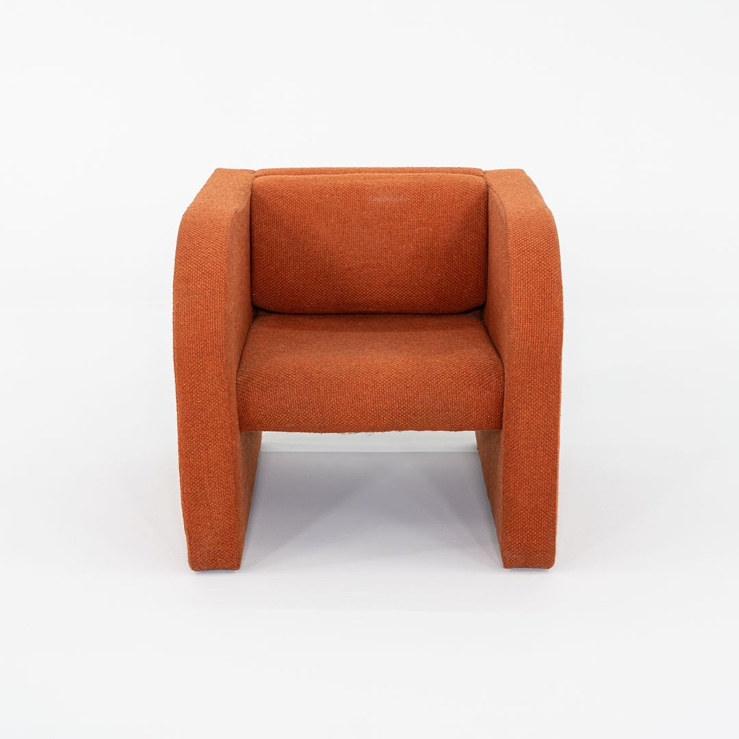 1970s Modern Orange Fabric Lounge or Club Chair with Arms