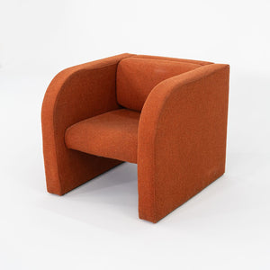 1970s Modern Orange Fabric Lounge or Club Chair with Arms