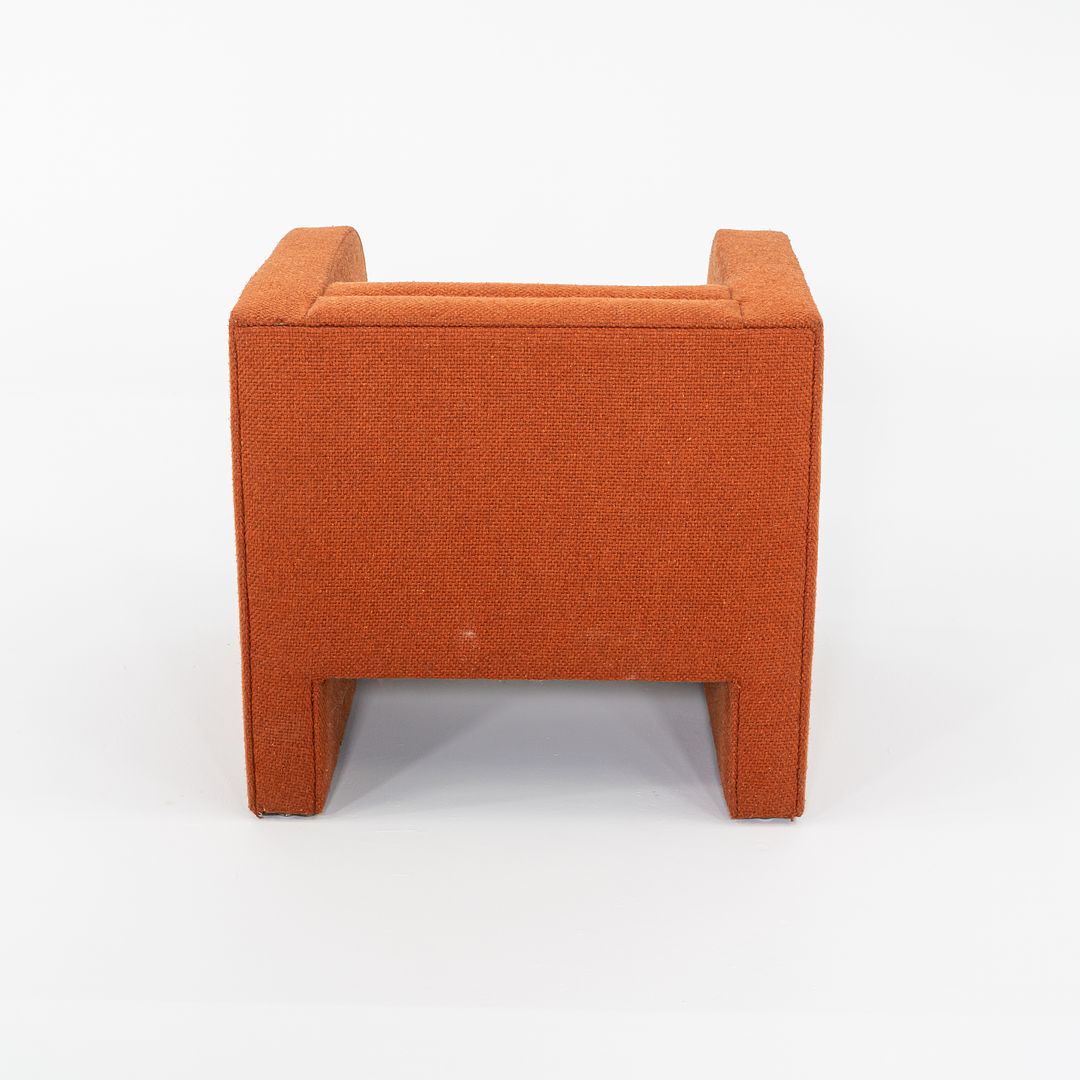 1970s Modern Orange Fabric Lounge or Club Chair with Arms