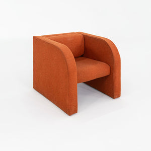 1970s Modern Orange Fabric Lounge or Club Chair with Arms