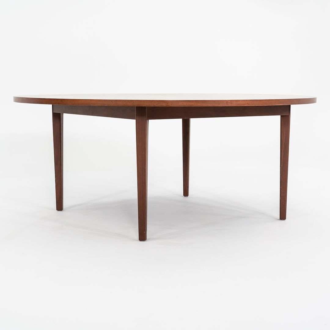 1960s Round American Modern Walnut Dining / Conference Table 72 inch