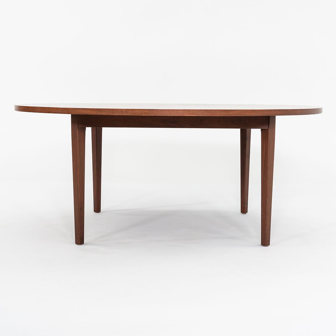 1960s Round American Modern Walnut Dining / Conference Table 72 inch