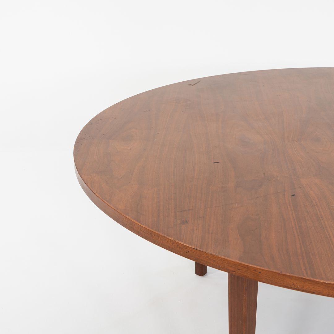 1960s Round American Modern Walnut Dining / Conference Table 72 inch