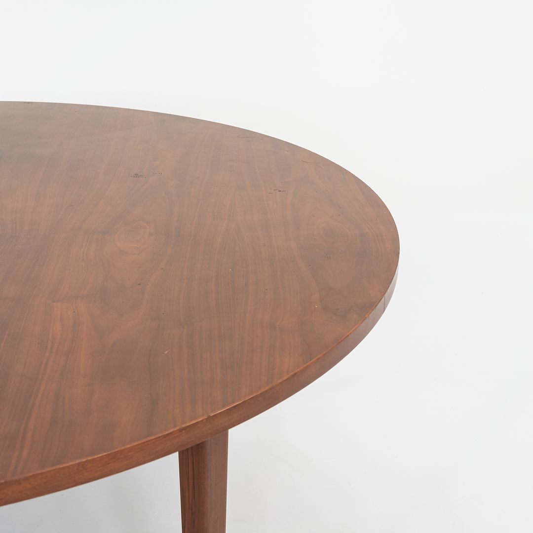 1960s Round American Modern Walnut Dining / Conference Table 72 inch