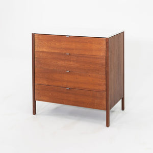 1960s Florence Knoll Four Drawer Walnut Dresser Cabinet with Laminate Top