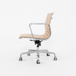 2014 Herman Miller Eames Aluminum Group Management Desk Chairs in Beige Leather with Pneumatic Base 12+ Available