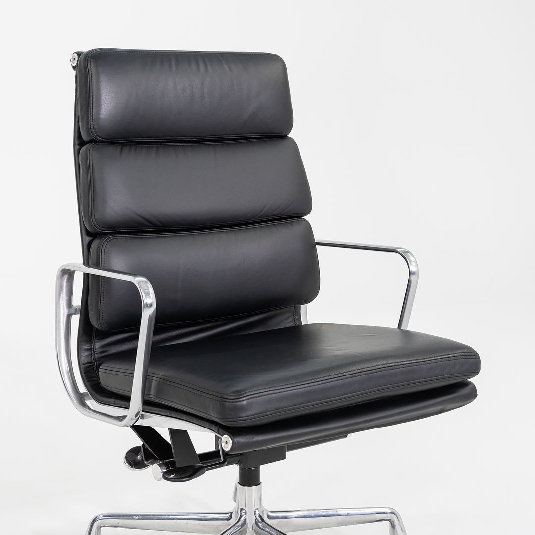 2019 Herman Miller Eames Soft Pad Executive Desk Chair in Black Leather with Pneumatic Base