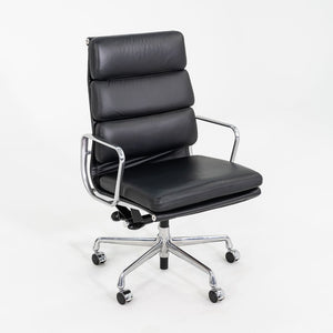 2019 Herman Miller Eames Soft Pad Executive Desk Chair in Black Leather with Pneumatic Base