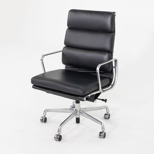 2019 Herman Miller Eames Soft Pad Executive Desk Chair in Black Leather with Pneumatic Base