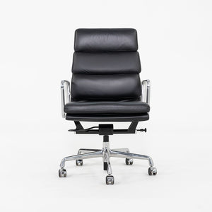 2019 Herman Miller Eames Soft Pad Executive Desk Chair in Black Leather with Pneumatic Base