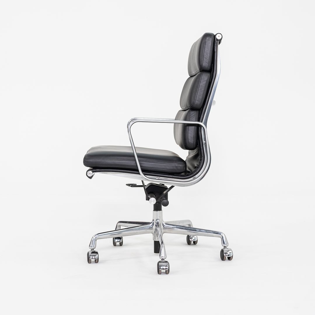 2019 Herman Miller Eames Soft Pad Executive Desk Chair in Black Leather with Pneumatic Base