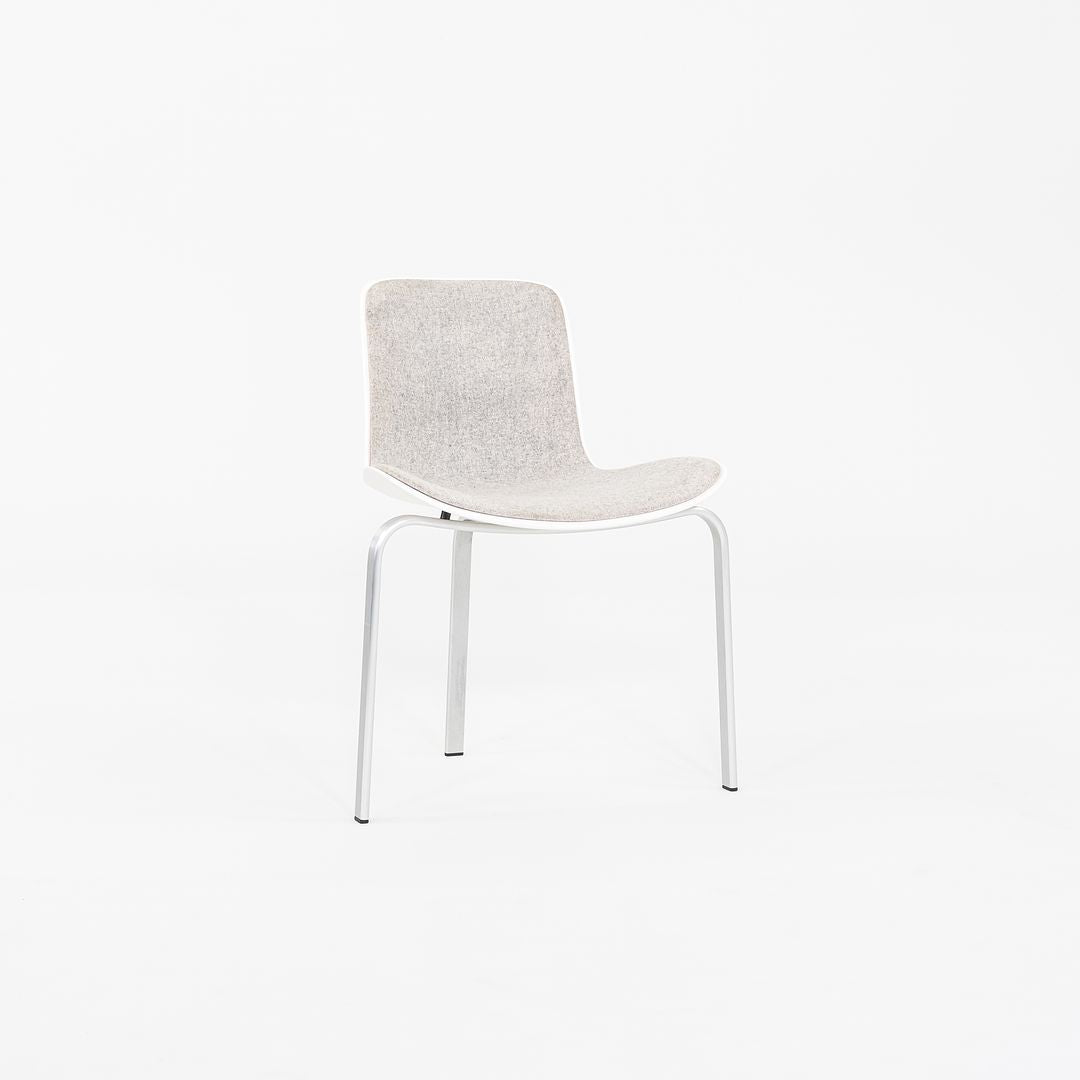 2008 Set of Eight Poul Kjaerholm for Fritz Hansen PK8 Dining Chairs in Grey Fabric with White Shells