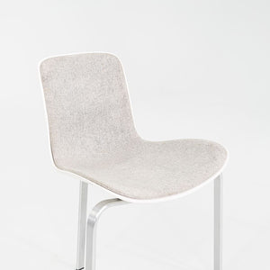 2008 Set of Eight Poul Kjaerholm for Fritz Hansen PK8 Dining Chairs in Grey Fabric with White Shells