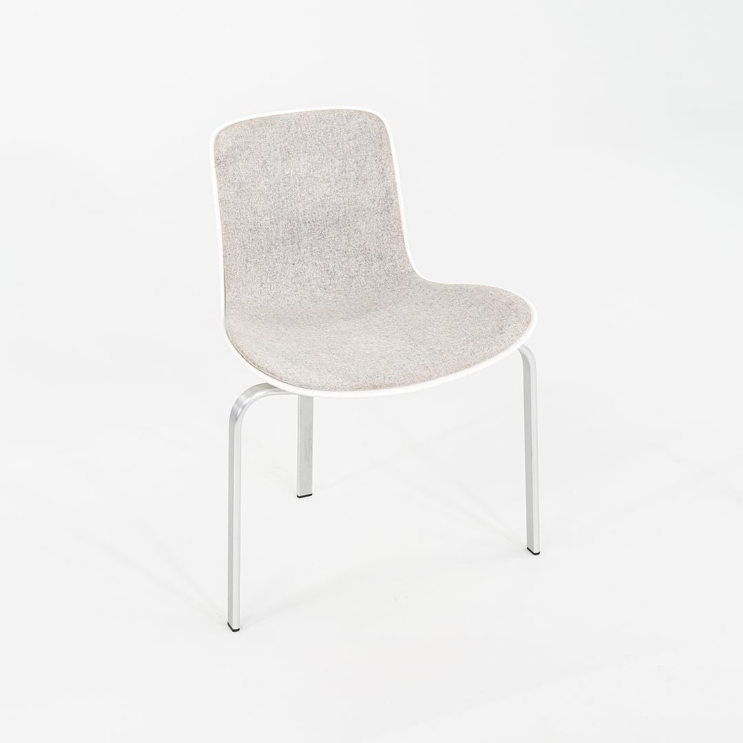 2008 Set of Eight Poul Kjaerholm for Fritz Hansen PK8 Dining Chairs in Grey Fabric with White Shells