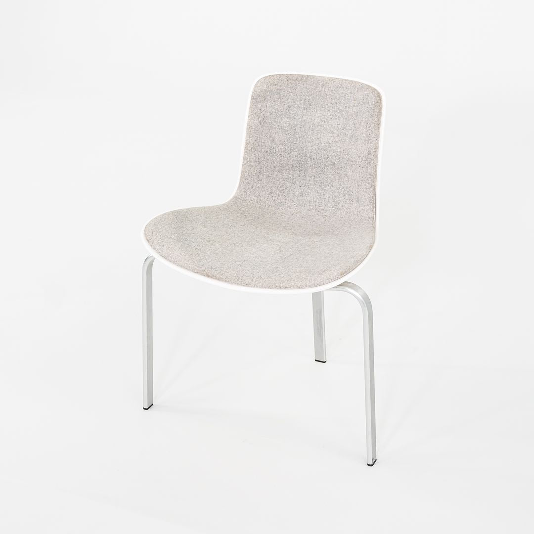 2008 Set of Eight Poul Kjaerholm for Fritz Hansen PK8 Dining Chairs in Grey Fabric with White Shells