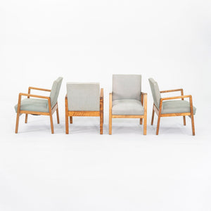 C. 1945 Set of Four Alvar and Aino Aalto for Artek Dining Hallway Arm Chairs Model 54/404