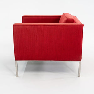 1960s Davis Allen and Gordon Bunshaft of SOM Club Lounge Chair in Polished Stainless with Red Upholstery