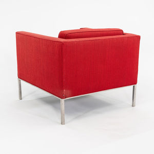 1960s Davis Allen and Gordon Bunshaft of SOM Club Lounge Chair in Polished Stainless with Red Upholstery