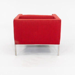 1960s Davis Allen and Gordon Bunshaft of SOM Club Lounge Chair in Polished Stainless with Red Upholstery