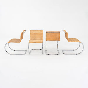 1970s Set of Four Mies Van Der Rohe for Thonet Cane MR10 Dining Chairs