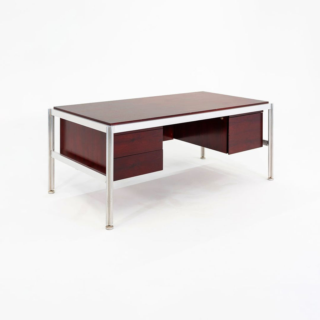 C. 1970 Rosewood Executive Desk by Georges Ciancimino for Mobilier International France