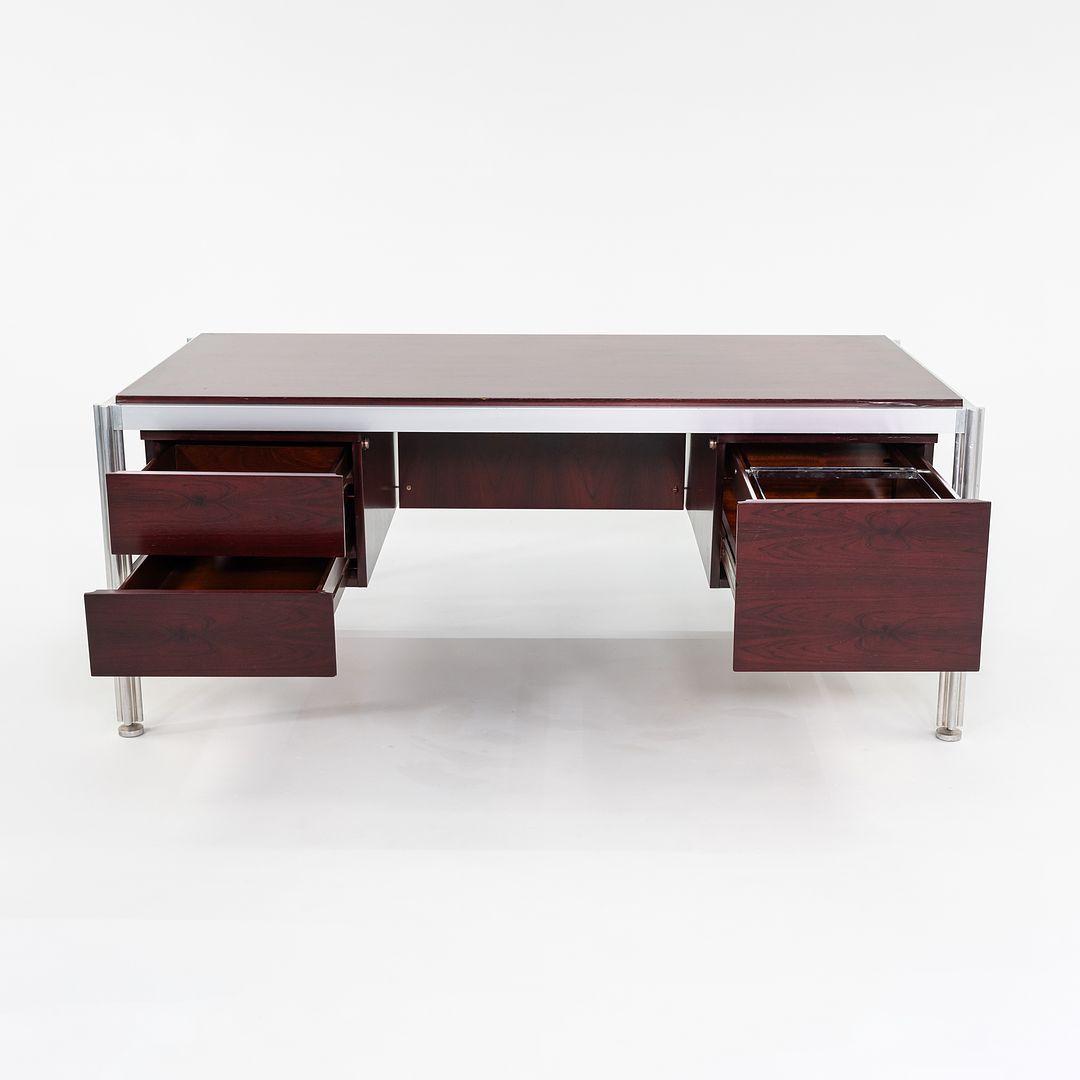 C. 1970 Rosewood Executive Desk by Georges Ciancimino for Mobilier International France