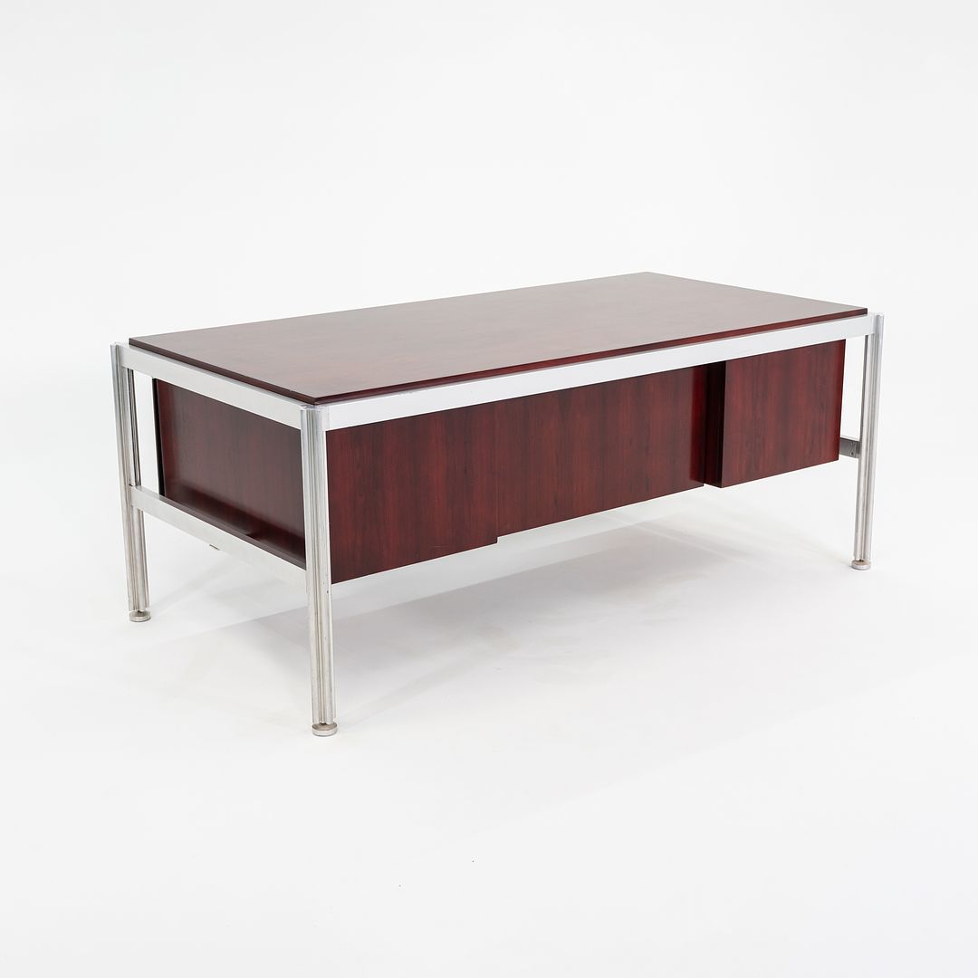 C. 1970 Rosewood Executive Desk by Georges Ciancimino for Mobilier International France