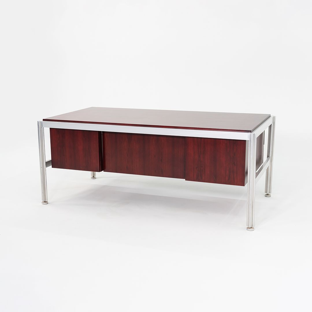 C. 1970 Rosewood Executive Desk by Georges Ciancimino for Mobilier International France