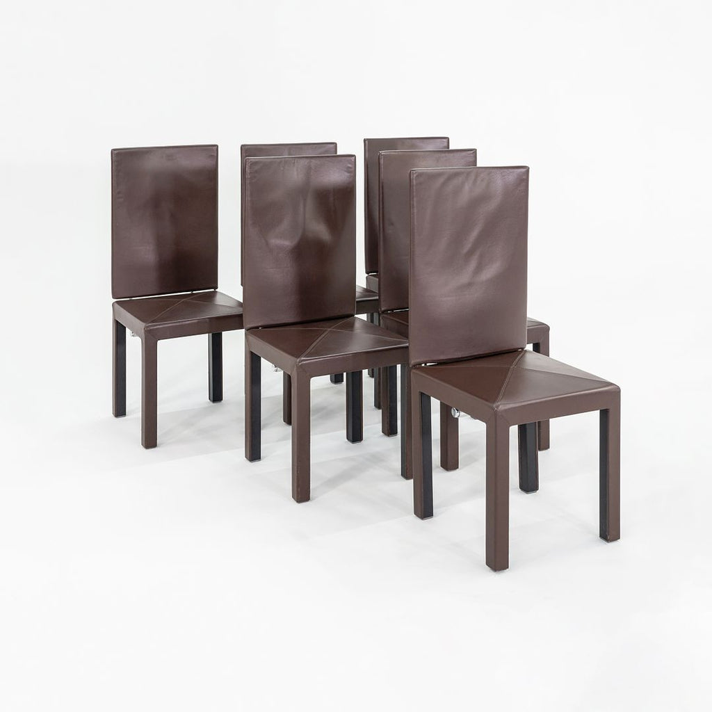 2005 Paolo Piva for B&B ltalia Arcadia High Back Dining Side Chair in Brown Leather 12+ Available