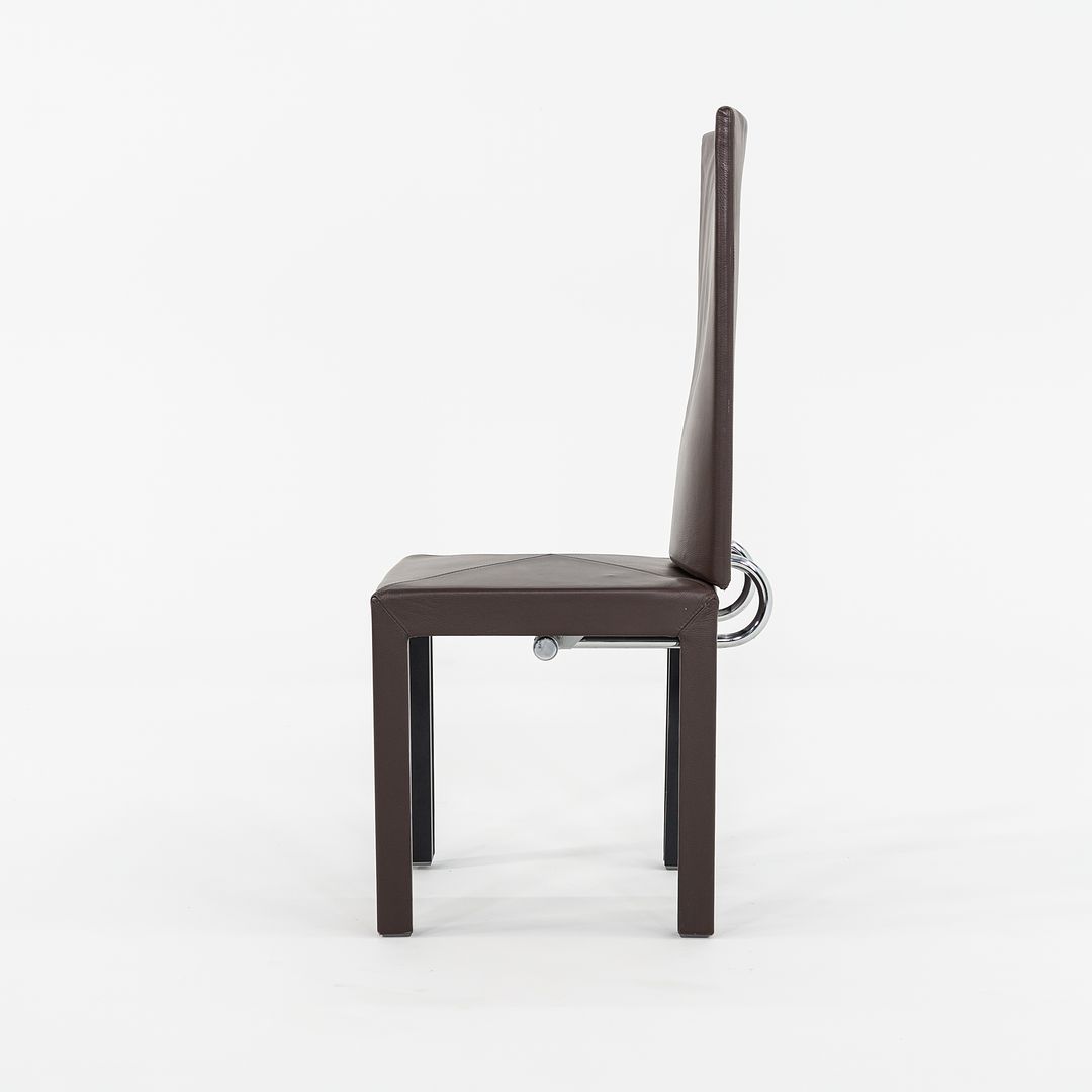 2005 Paolo Piva for B&B ltalia Arcadia High Back Dining Side Chair in Brown Leather 12+ Available