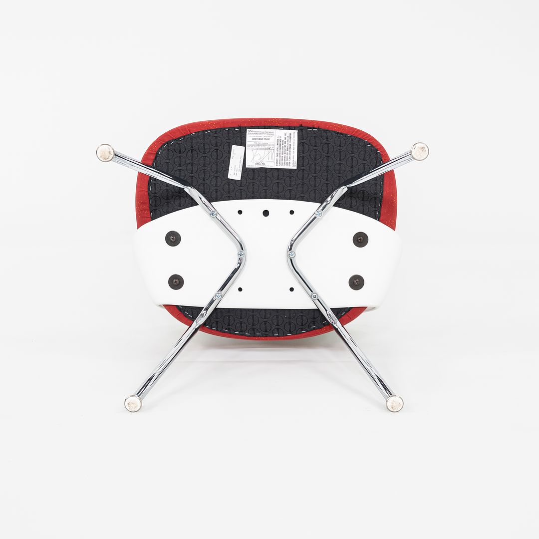 2011 Eero Saarinen for Knoll Armless Executive Side / Dining Chairs in White with Red Fabric 5x Available