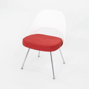 2011 Eero Saarinen for Knoll Armless Executive Side / Dining Chairs in White with Red Fabric 5x Available