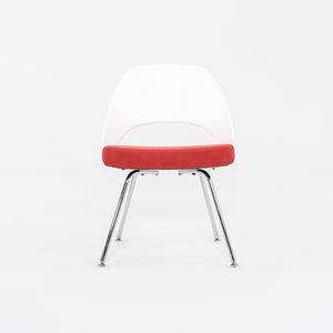 2011 Eero Saarinen for Knoll Armless Executive Side / Dining Chairs in White with Red Fabric 5x Available