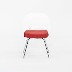 2011 Eero Saarinen for Knoll Armless Executive Side / Dining Chairs in White with Red Fabric 5x Available