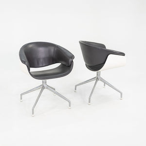 2004 Uwe Fischer for B&B Italia Sina Swivel Arm Dining / Desk Chairs in Black Leather 12+ Available