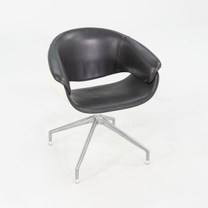 2004 Uwe Fischer for B&B Italia Sina Swivel Arm Dining / Desk Chairs in Black Leather 12+ Available