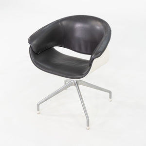 2004 Uwe Fischer for B&B Italia Sina Swivel Arm Dining / Desk Chairs in Black Leather 12+ Available