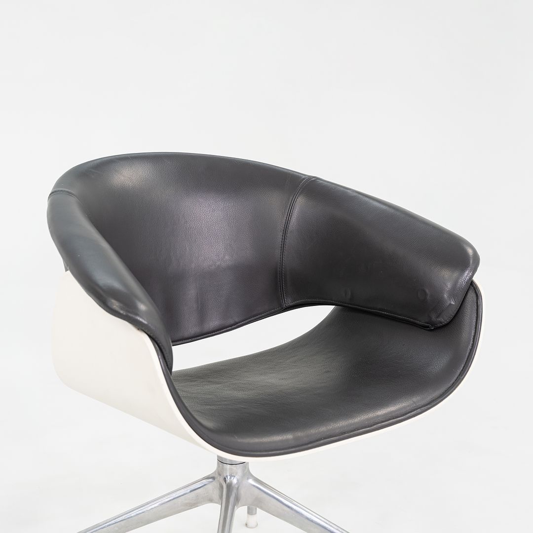 2004 Uwe Fischer for B&B Italia Sina Swivel Arm Dining / Desk Chairs in Black Leather 12+ Available