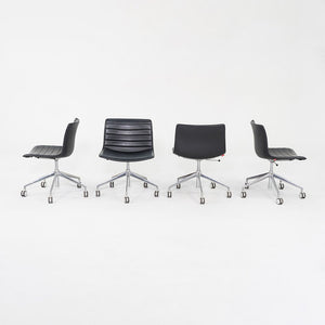 C. 2020 Lievore Altherr Molina for Arper Catifa Desk Chairs in Black Leather with Pnuematic Base 4x Available