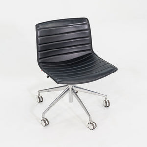 C. 2020 Lievore Altherr Molina for Arper Catifa Desk Chairs in Black Leather with Pnuematic Base 4x Available