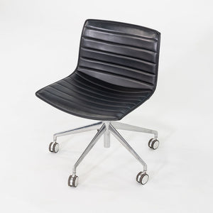 C. 2020 Lievore Altherr Molina for Arper Catifa Desk Chairs in Black Leather with Pnuematic Base 4x Available