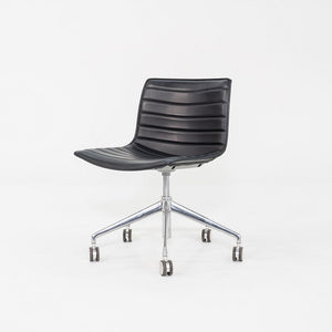 C. 2020 Lievore Altherr Molina for Arper Catifa Desk Chairs in Black Leather with Pnuematic Base 4x Available