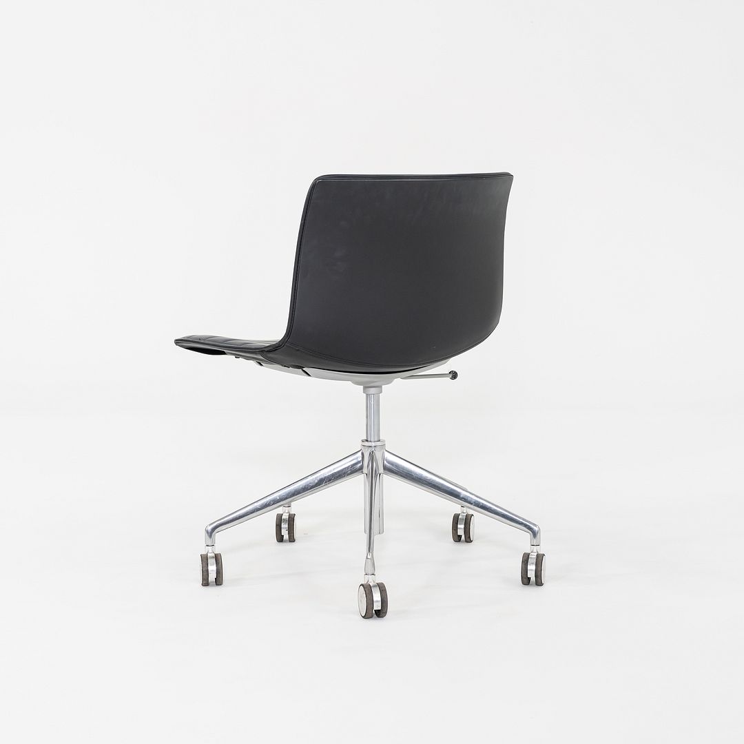 C. 2020 Lievore Altherr Molina for Arper Catifa Desk Chairs in Black Leather with Pnuematic Base 4x Available