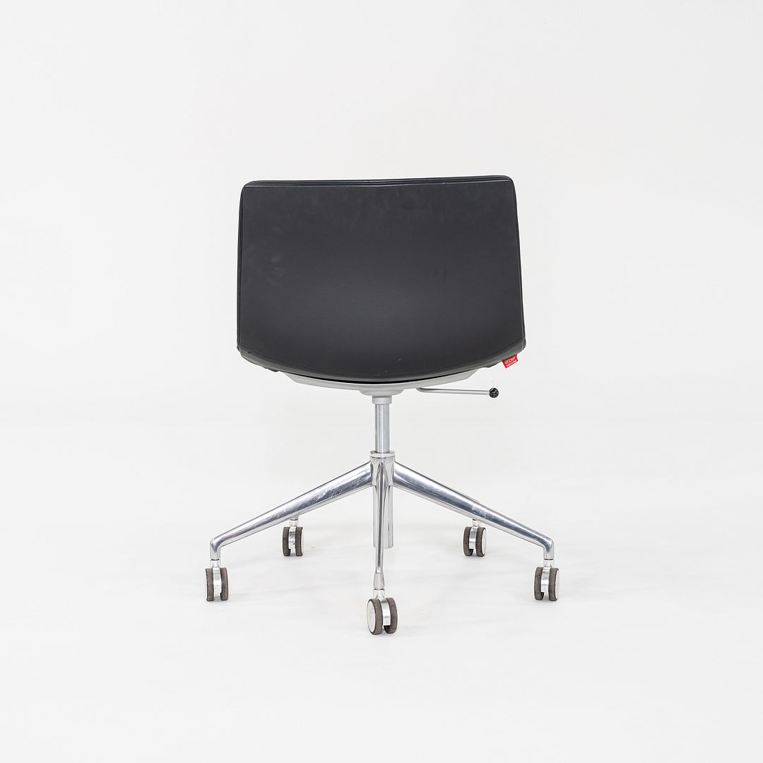 C. 2020 Lievore Altherr Molina for Arper Catifa Desk Chairs in Black Leather with Pnuematic Base 4x Available