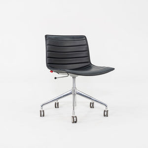 C. 2020 Lievore Altherr Molina for Arper Catifa Desk Chairs in Black Leather with Pnuematic Base 4x Available